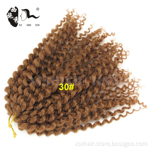 2016 New Premium 3pcs/set Kinky Curly Twist Ombre Crochet Short Synthetic Hair Extension For African Hairstyle